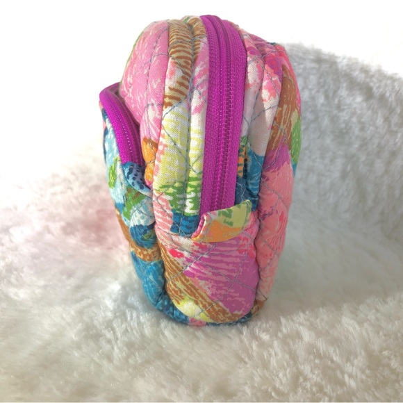 NWOT Vera Bradley Iconic Mini Cosmetic Bag in Superbloom Pink - Picture 6 of 9